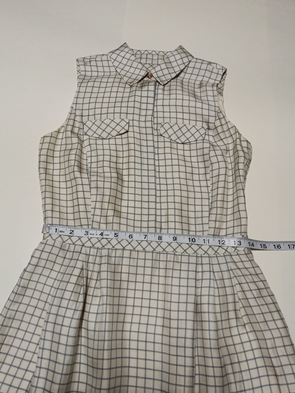 Tommy Hilfiger Sleeveless Silk Plaid Pleated Collared Shirt Dress Size 2 - Picture 6 of 11